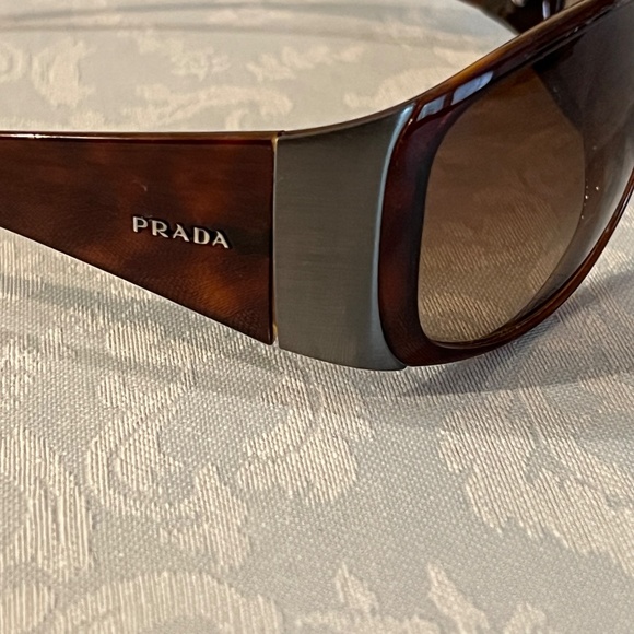 Prada Authentic Sunglasses Brown Wraps  Unisex   SPR 07G - Picture 8 of 9